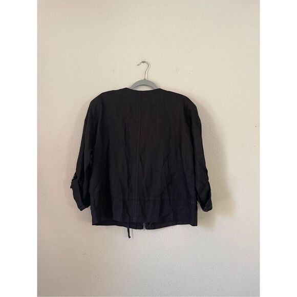 Eileen fisher organic linen black utility jacket size small - Picture 3 of 7
